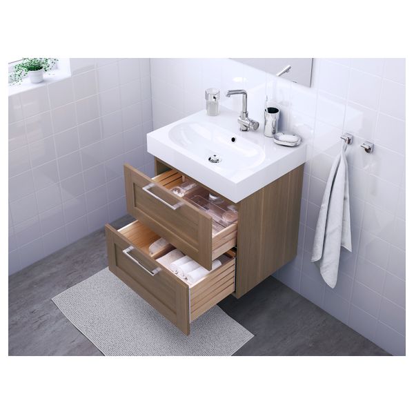 Шкаф для раковины с 2 ящиками ГОДМОРГОН / БРОВИКЕН, под грецкий орех (61x49x68 см) - фото 3