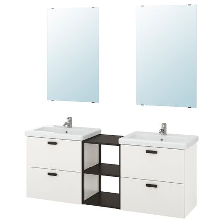 Комплект мебели для ванной,15 предмета, 164x43x65 cm IKEA TVÄLLEN ЛЕН ТВЭЛЛЕН, BEGIVENHET БЕГИВЕНХЕТ 693.383.39