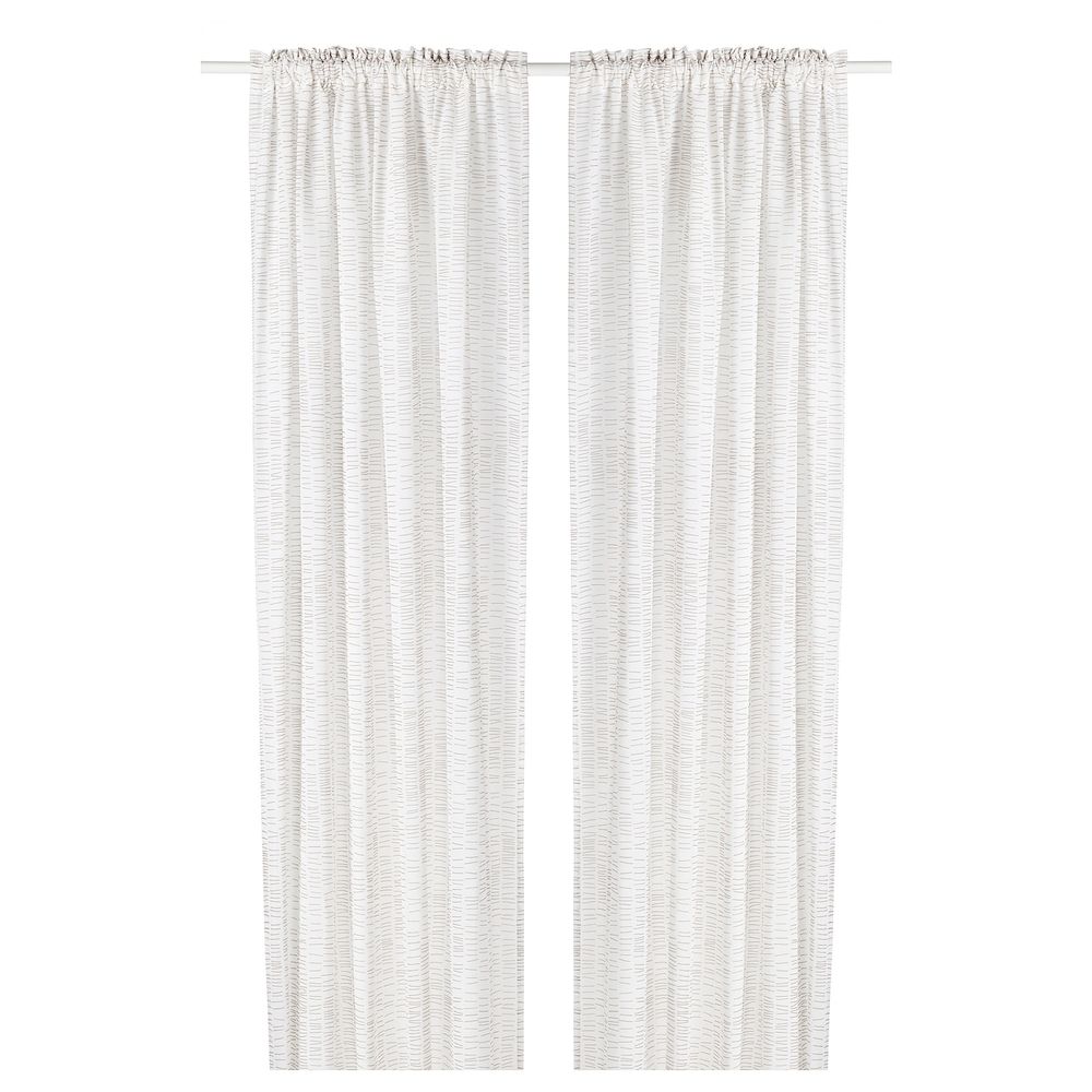 Гардины, 2 шт., белый, бежевый 145x300 см IKEA KLÖVERALM КЛЁВЕРАЛЬМ 504.907.32 - фото 1