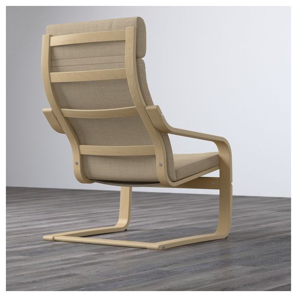 Кресло ПОЭНГ, березовый шпон, Исунда бежевый - фото 3