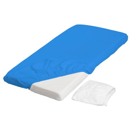 Простыня натяжная ЛЕН, синий (70x160 см)