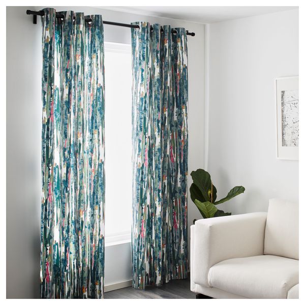 Гардины, 1 пара ГРЭСЛИЛЬЯ, разноцветный (145x300 см) - фото 2