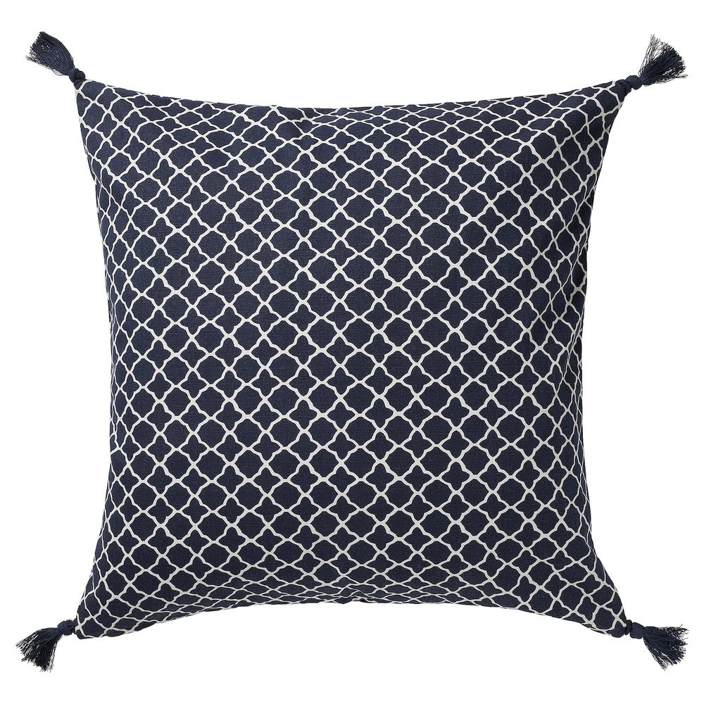 Чехол на подушку, синий-белый 50x50 см IKEA CITRUSTRÄD ЦИТРУСТРЭД 905.017.81 - фото 1