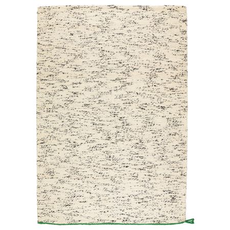 Ковер, безворсовый ШЁСЛЕВ, ручная работа белый с оттенком, черный (133x195 см)