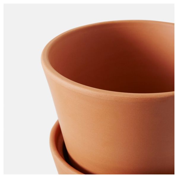 Горшок цветочный с поддоном ИНГЕФЭРА, для сада, терракота (12 см) - фото 4