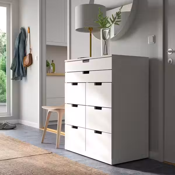 NORDLI Комод с 8 ящиками - белый 80x99 см - схема-чертеж с размерами
