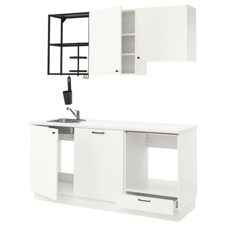 Кухня, антрацит, белый, 183x63.5x222 см IKEA BEGIVENHET БЕГИВЕНХЕТ 893.373.48
