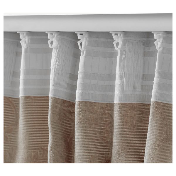 Гардины с прихватом, 1 пара БЛЕКВИВА, бежевый (145x300 см) - схема-чертеж с размерами