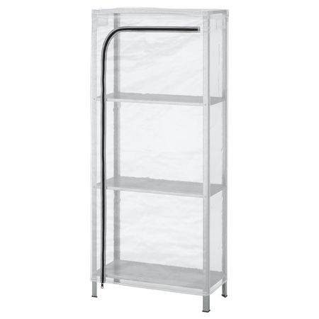 HYLLIS Стеллаж с чехлом - прозрачный 60x27x140 см