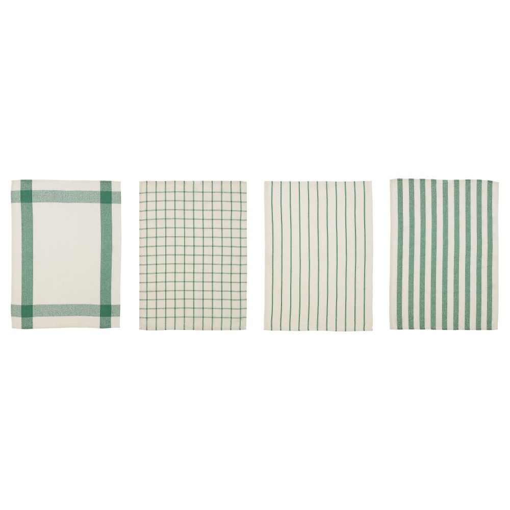 Полотенце кухонное ЭЛЛИ, белый, зеленый (50x65 см) - фото 1
