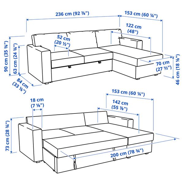IKEA, дополнительный ракурс - схема-чертеж с размерами