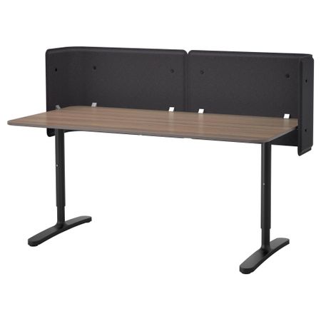 Стол для приемной БЕКАНТ, серый, черный (160x80 55 см)