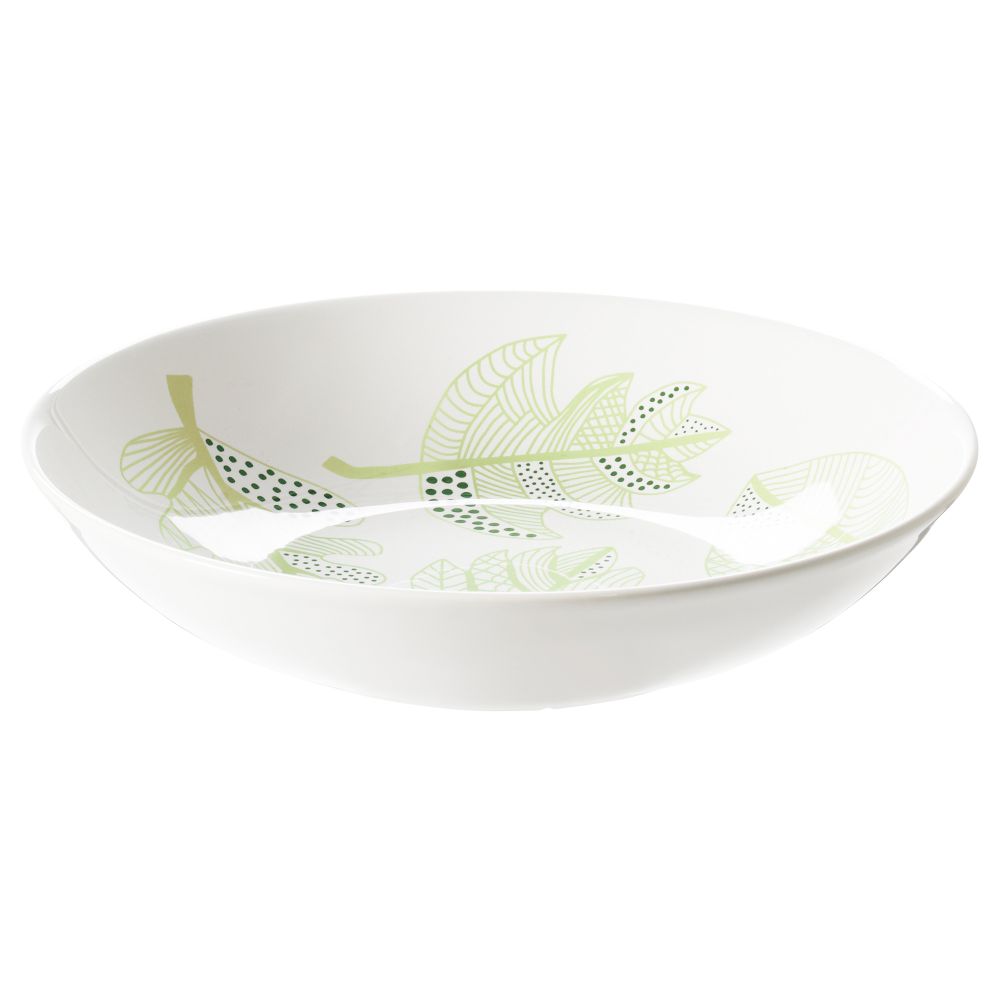 Тарелка глубокая ЭВЕРЕНС, белый, зеленый (24 см) - фото 1