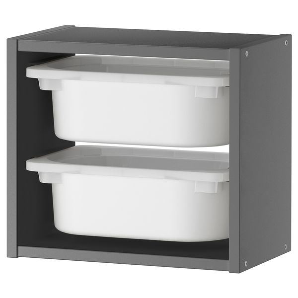 Настенный модуль для хранения, серый-белый, 34x21x30 см IKEA TROFAST ТРУФАСТ 495.160.97 - фото 1