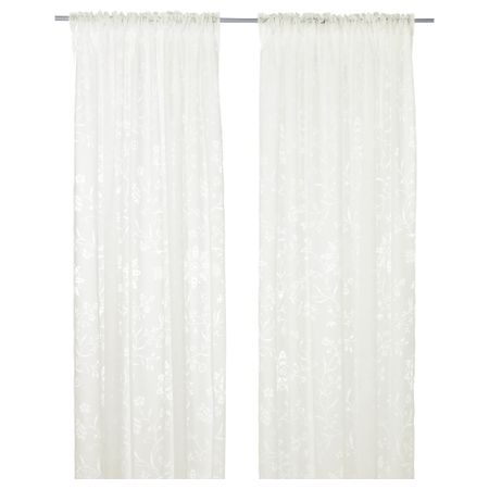 Гардины, 2 шт. БОРГХИЛЬД, белый (145x300 см)