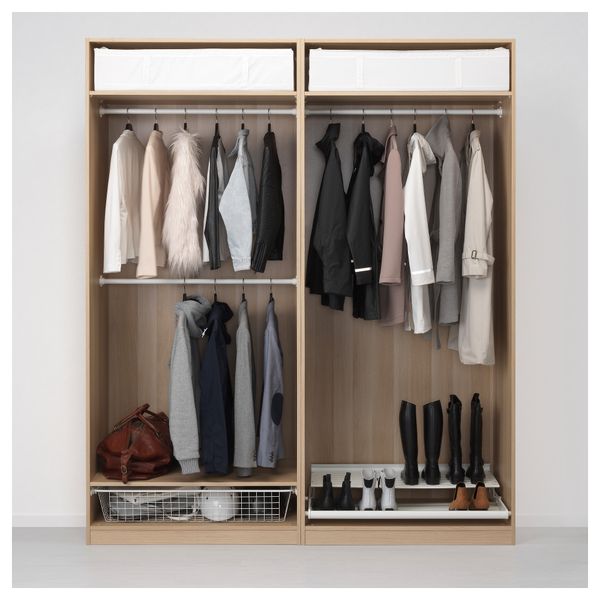 Гардероб ПАКС, под беленый дуб, Аули Ильсенг (200x66x236 см) - схема-чертеж с размерами