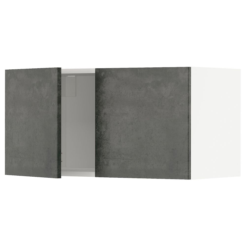 Навесной шкаф с 2 дверцами, белый/кальхюттан под темно-серый бетон 80x40 см IKEA METOD МЕТОД 094.413.15 - схема-чертеж с размерами
