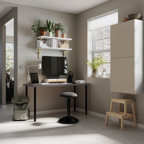 Письменный стол, 140x60 см, темно-серый-черный IKEA LAGKAPTEN ЛАГКАПТЕН, ADILS АДИЛЬС 694.170.63 - фото 5