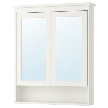 HEMNES Зеркальный шкаф с 2 дверцами - белый 83x16x98 см