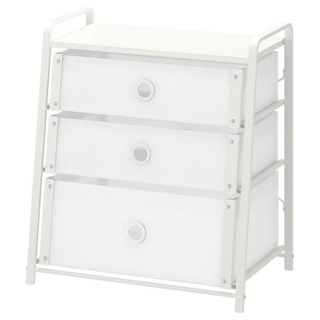 Комод с 3 ящиками, белый 55x62 см IKEA LOTE ЛОТЕ 703.684.53