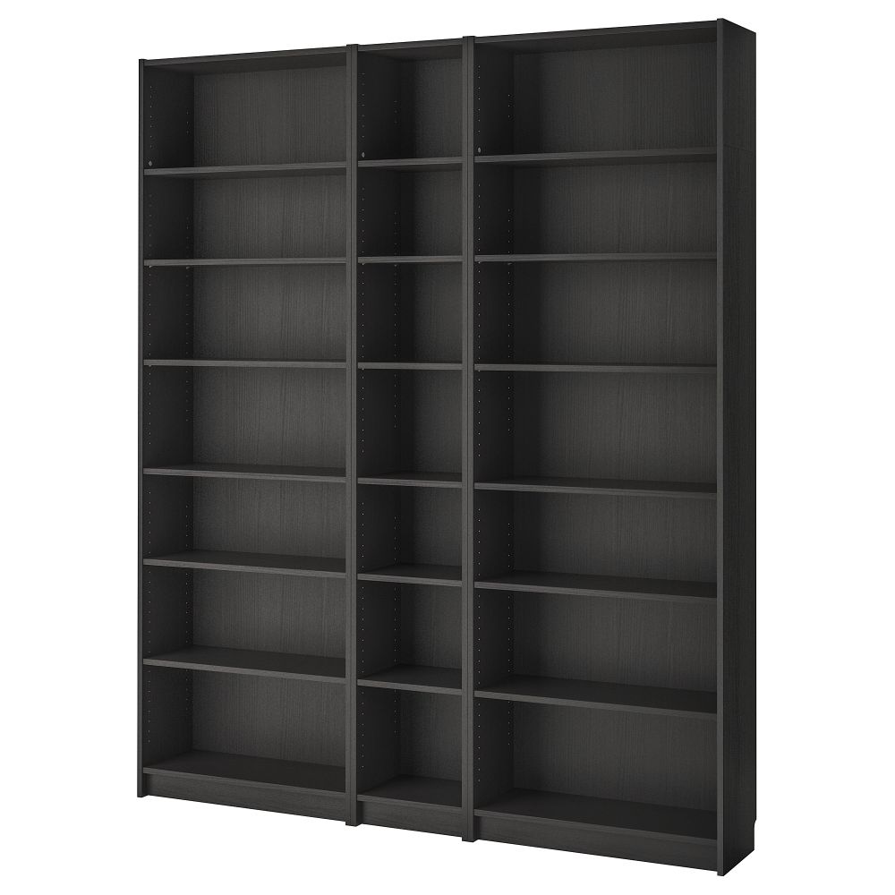 Стеллаж, 200x28x237 см, черно-коричневый IKEA BILLY БИЛЛИ 090.204.71 - фото 1