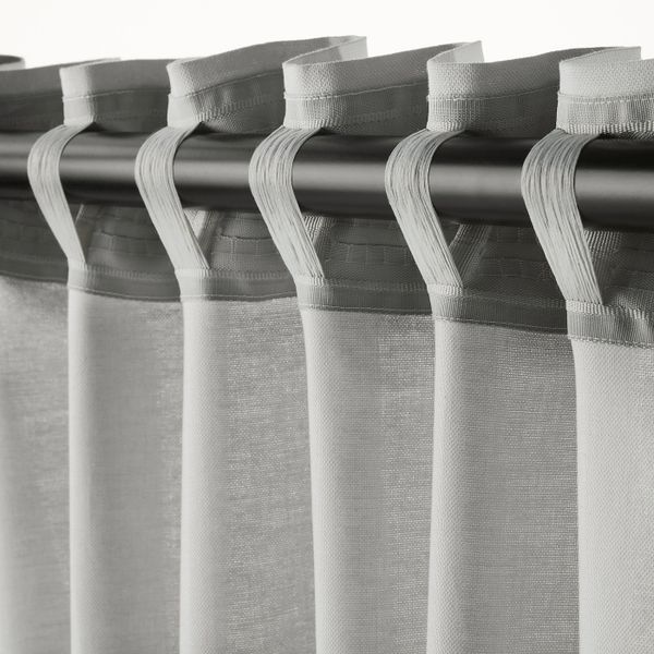 Гардины, 2 шт., светло-серый 145x300 см IKEA ANNALOUISA АННАЛУИЗА 604.108.29 - схема-чертеж с размерами