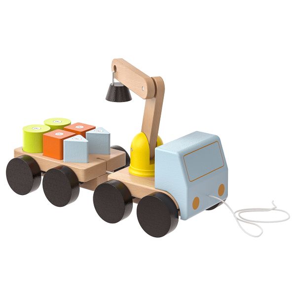 Подъёмный кран с кубиками, разноцветный/бук IKEA MULA МУЛА 403.646.49 - фото 1