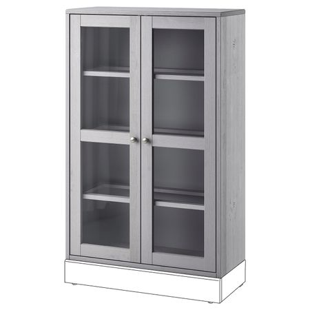 Шкаф-витрина, серый 81x35x123 см IKEA HAVSTA ХАВСТА 204.186.86