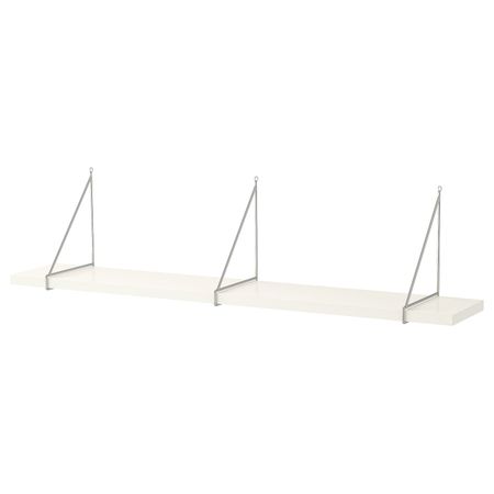 Полка навесная, белый/хромированный 120x20 см IKEA BERGSHULT БЕРГСХУЛЬТ / PERSHULT ПЕРСГУЛЬТ 292.907.06