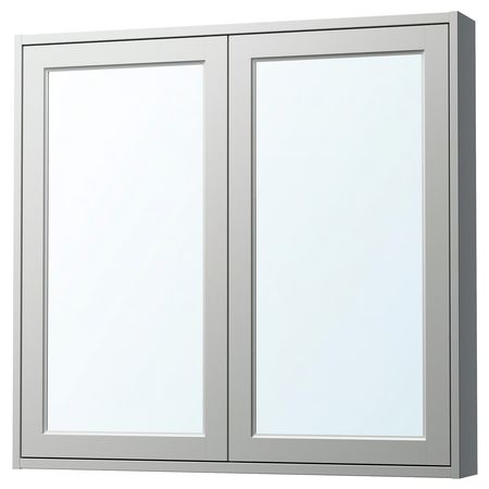 TÄNNFORSEN Зеркальный шкаф с дверцами - светло-серый 100x15x95 см
