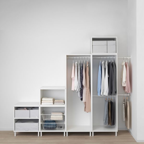 Гардероб, белый Фоннес, Скатваль светло-серый 275-300x57x231 см IKEA ОПХУС 992.483.04 - фото 2