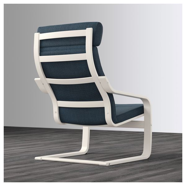 Кресло ПОЭНГ, белый, Хилларед темно-синий - фото 5