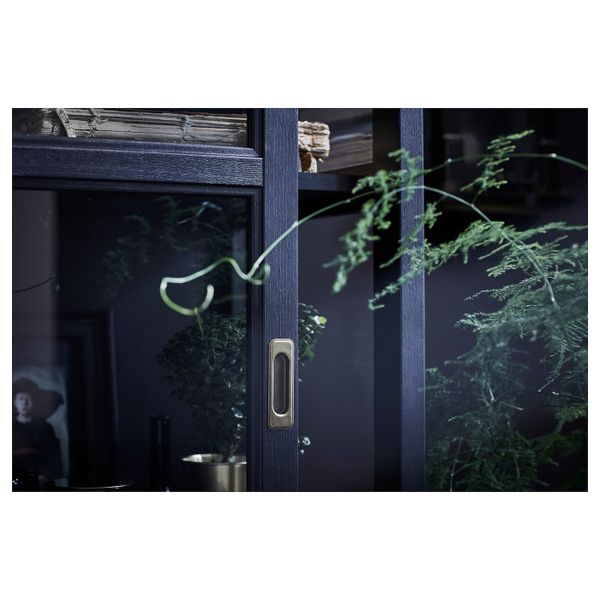 Шкаф-витрина, черная морилка 103x48x141 см IKEA MALSJÖ МАЛЬШЁ 703.833.78 - фото 8