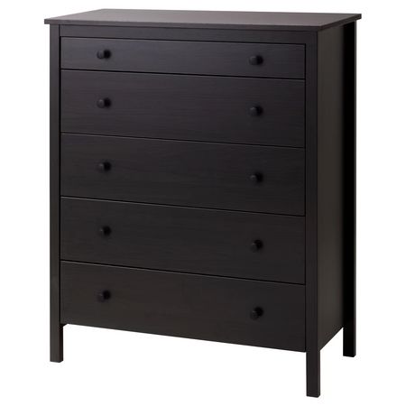 KOPPANG Комод с 5 ящиками - черно-коричневый 90x44x114 см