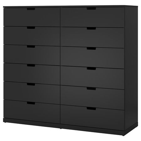 NORDLI Комод с 12 ящиками - антрацит 160x145 см