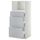 Высокий шкаф для СВЧ с 3 ящиками МЕТОД / ФОРВАРА, белый, Веддинге серый (60x60x140 см)