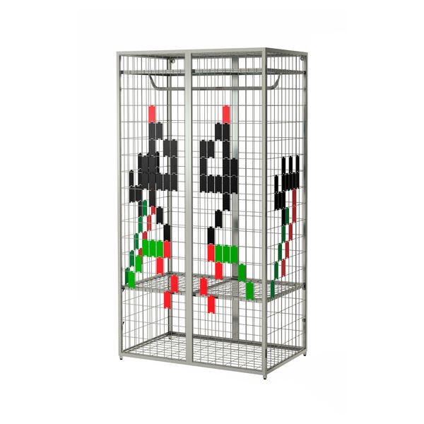Гардероб ИКЕА ПС 2014, серебристый (101x187 см) - фото 1