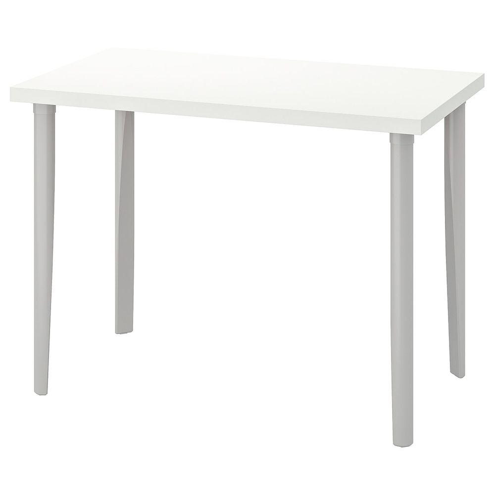 Стол, белый, светло-серый 100x60 см IKEA LINNMON ЛИННМОН / TORSKLINT ТОРСКЛИНТ 092.793.90 - фото 1