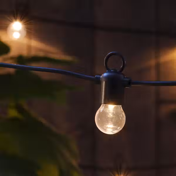 UTSUND Гирлянда, 12 светодиодов - для сада/с батарейным питанием чёрный - фото 3