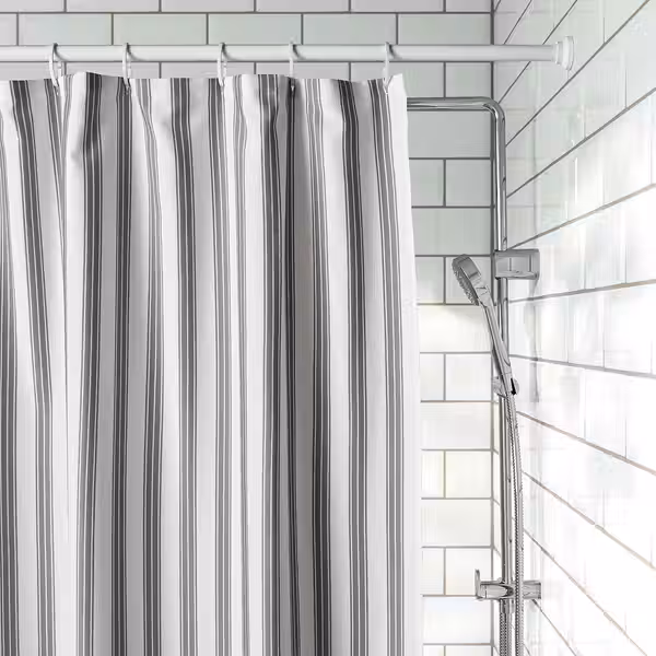 STAVBJÖRNBÄR Штора для ванной - черный/белый 180x200 см - фото 3