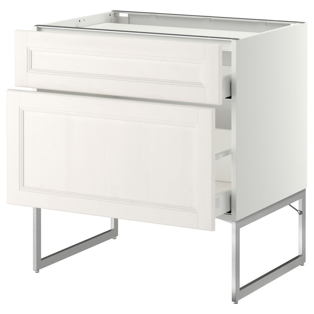 Напольный шкаф, 2 фронтальных панели, 3 ящика МЕТОД / МАКСИМЕРА, белый, Лаксарби белый - схема-чертеж с размерами