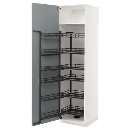 Высокий шкаф с выдвижным модулем, 60x60x220 cm IKEA METOD МЕТОД 294.794.49