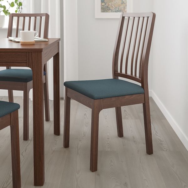 Стул, коричневый/Идекулла синий IKEA EKEDALEN ЭКЕДАЛЕН 493.179.84 - фото 2