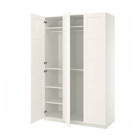 PAX / BERGSBO Гардероб, комбинация - белый/белый 150x60x236 см