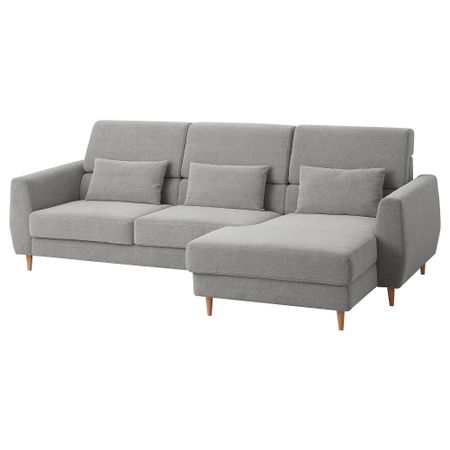 3-местный диван, с козеткой, правый Tallmyra белый, черный IKEA SLATORP 304.715.03