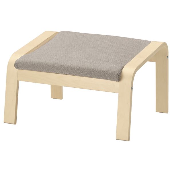Табурет для ног, березовый шпон/Хили бежевый IKEA POÄNG ПОЭНГ 593.193.98 - фото 1