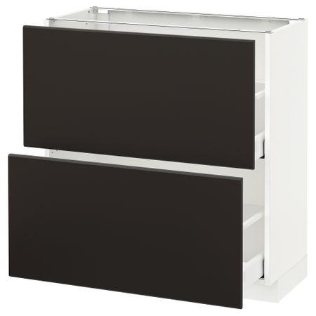 Напольный шкаф с 2 ящиками, 80x37 cm IKEA METOD МЕТОД, MAXIMERA МАКСИМЕРА 492.120.48