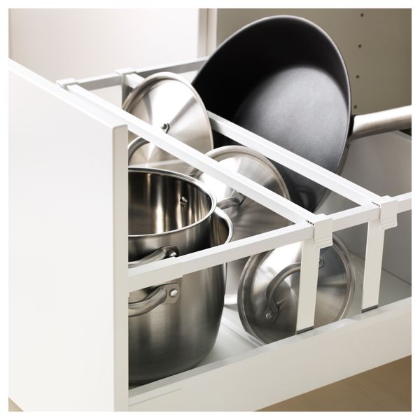 Высокий шкаф для духовки комбинированный, духовка + дверца, 2 ящика МЕТОД / МАКСИМЕРА, белый, Эдсерум коричневый - фото 2