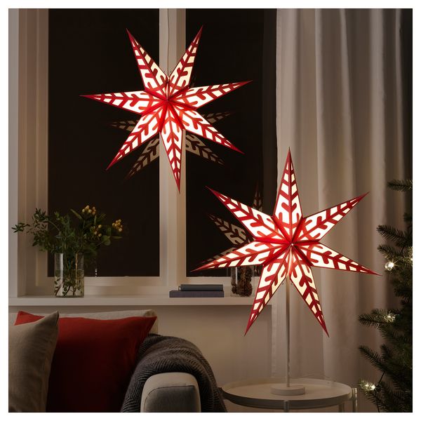 Абажур СТРОЛА, снежинка, красный (70 см) - фото 2
