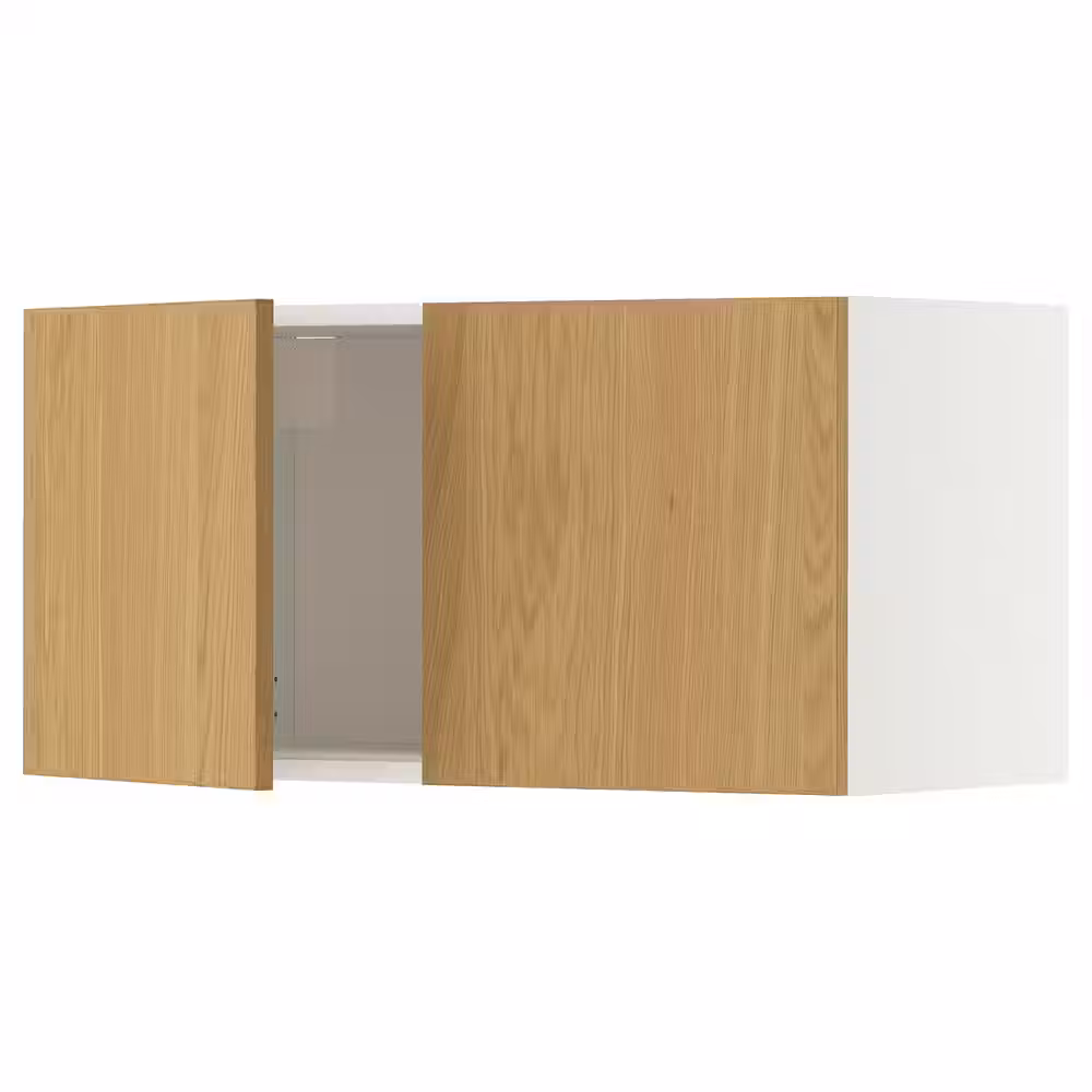 METOD Навесной шкаф с 2 дверцами - белый/Sinarp дубовый шпон 80x40 см - фото 1